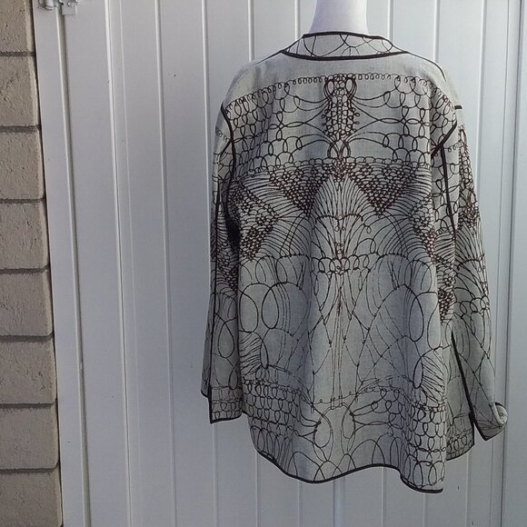 CHICO’S Drape Front Open Jacket Reversible Tan and brown Size 3=XL - Picture 12 of 12